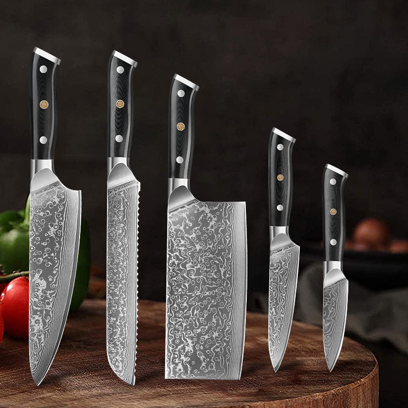 Baby Food Knife Set - 1-5 PCS Chef Knife Set Damascus