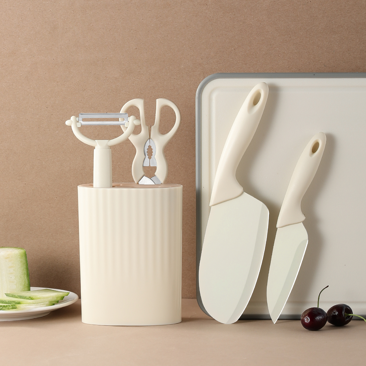 Baby Food Knife Set - Stainless Steel Kitchen Knife and Scissors
