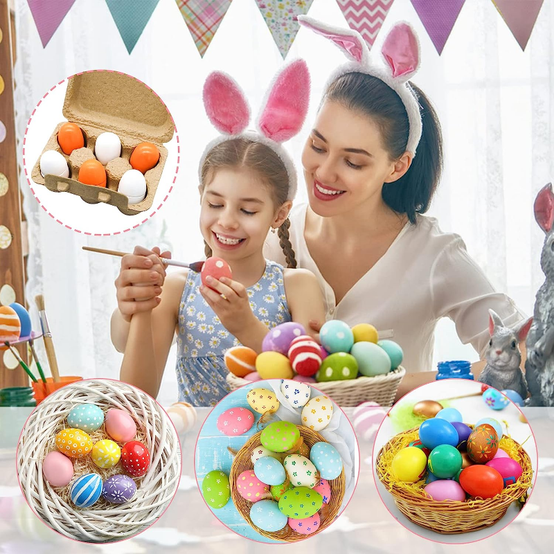 6pcs Wooden Eggs Toy Egg Kitch - Baby Food Quantity reseña y precio