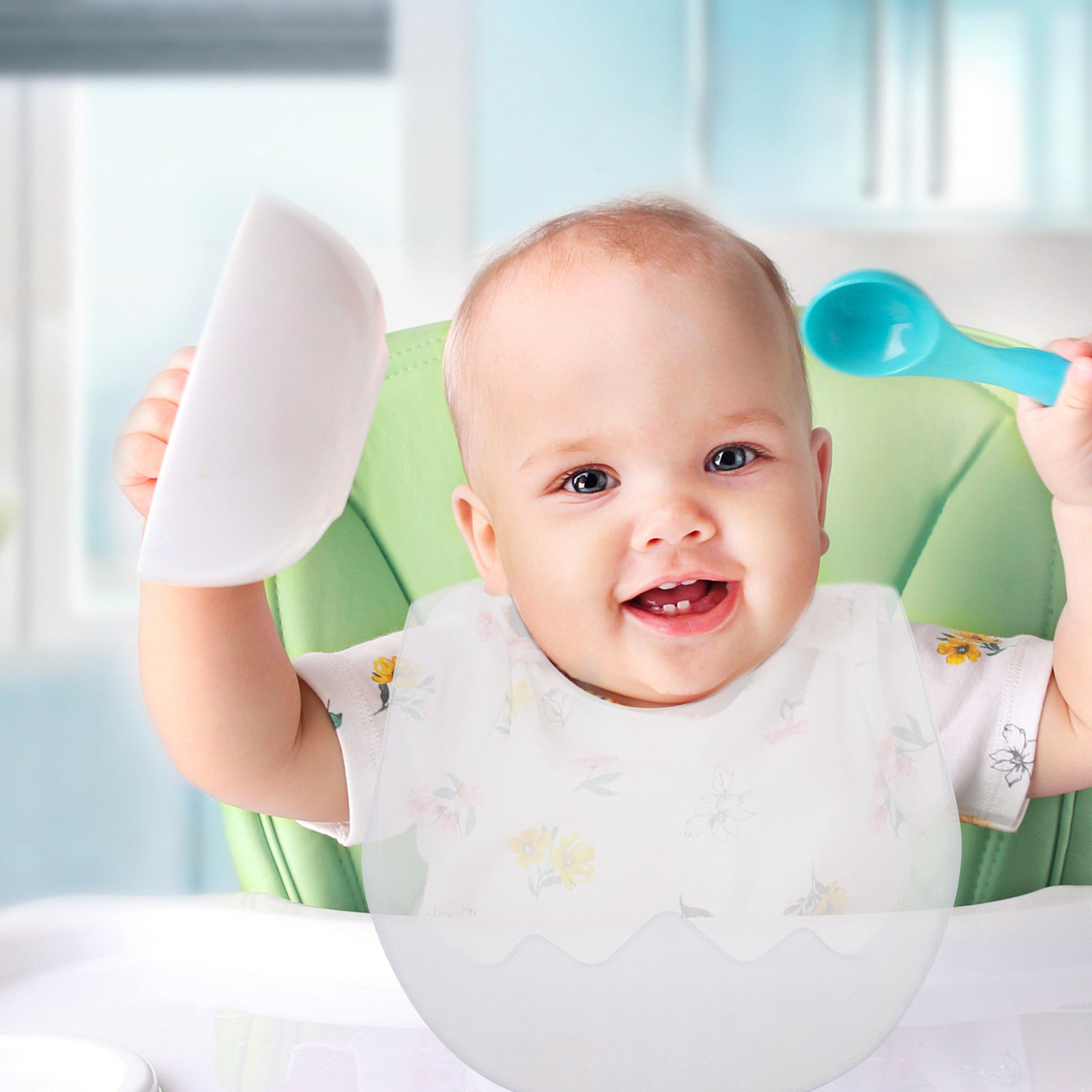 Adjustable Silicone Baby Bib T - Dry Food Baby reseña y precio