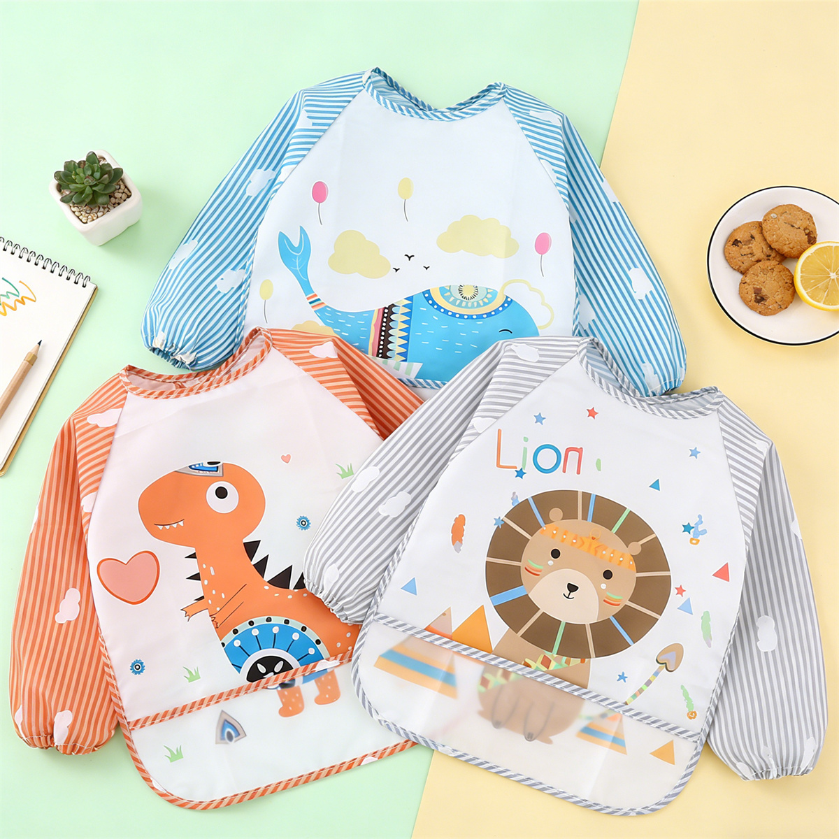 2pcs Waterproof Full Sleeve Ba - Baby Food Quantity reseña y precio