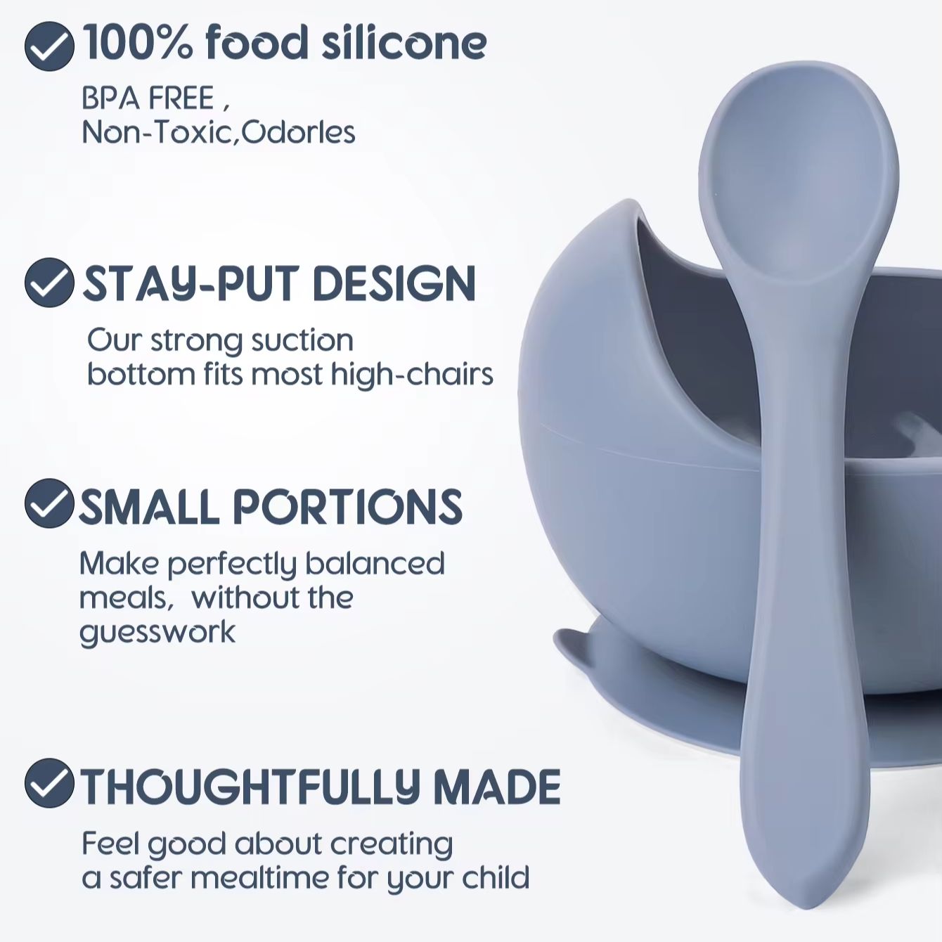 2PC Silicone Sucker Bowl Feedi - Baby Food Quantity reseña y precio