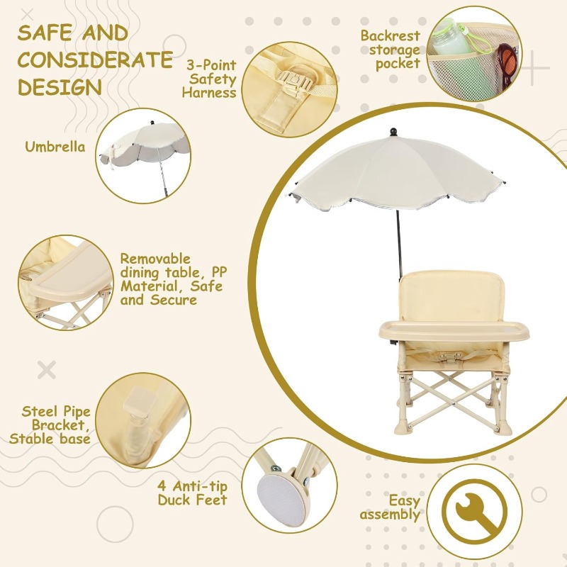 Baby Outdoor Beach Chair with  - Baby Food Table reseña y precio