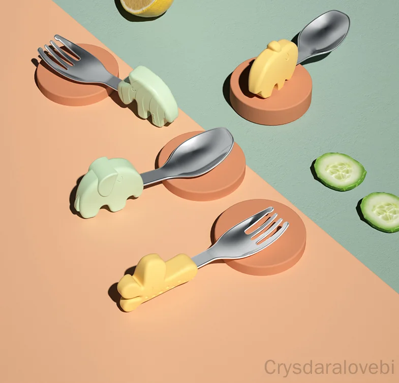 1setElephant Short Fork Spoon  - Baby Food Knife Set reseña y precio