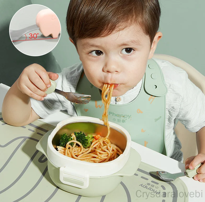 1setElephant Short Fork Spoon  - Baby Food Knife Set reseña y precio