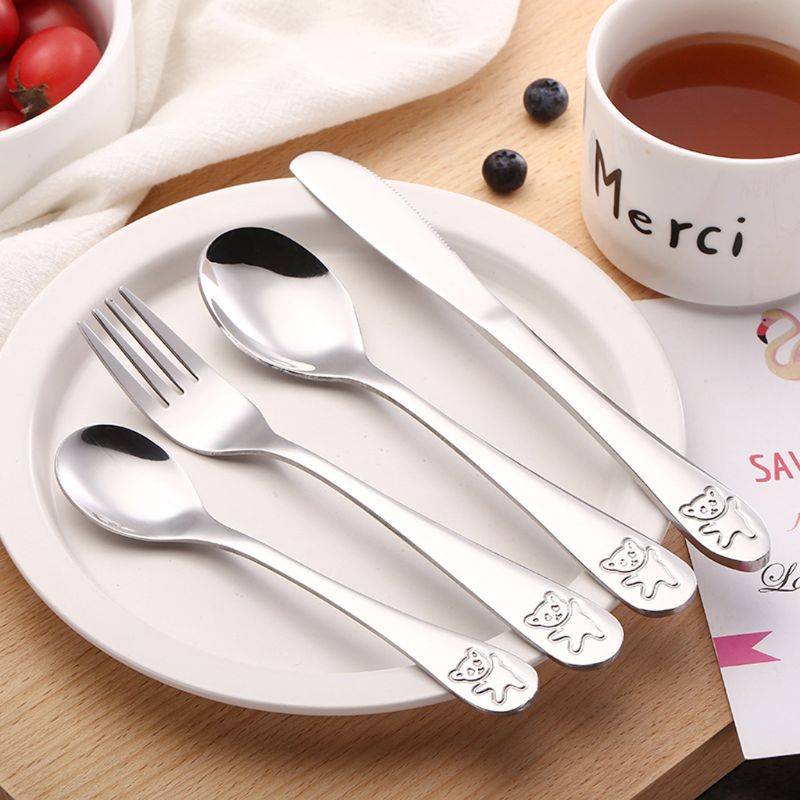 4 Pcs/set Baby Teaspoon Spoon  - Baby Food Knife Set reseña y precio