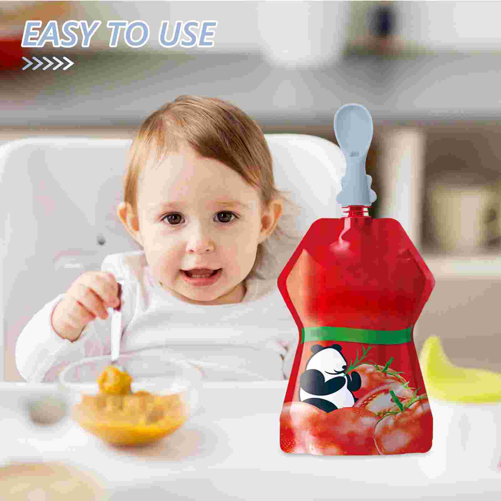 4 Pcs Baby Bag Spoon Set Spoon - Baby Food Pouches 1 Year Old reseña y precio