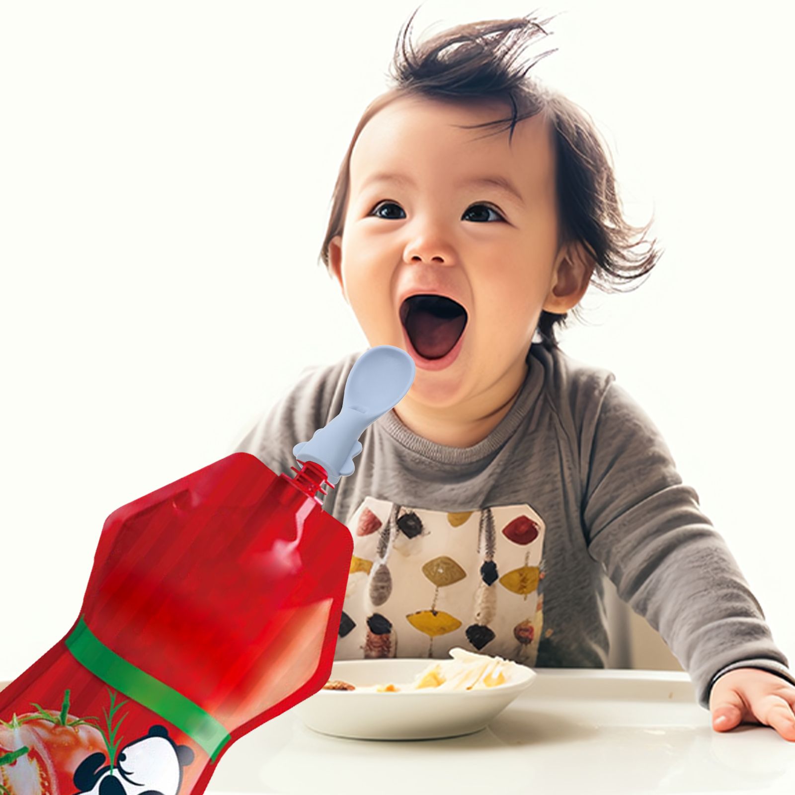 4 Pcs Baby Bag Spoon Set Spoon - Baby Food Pouches 1 Year Old reseña y precio