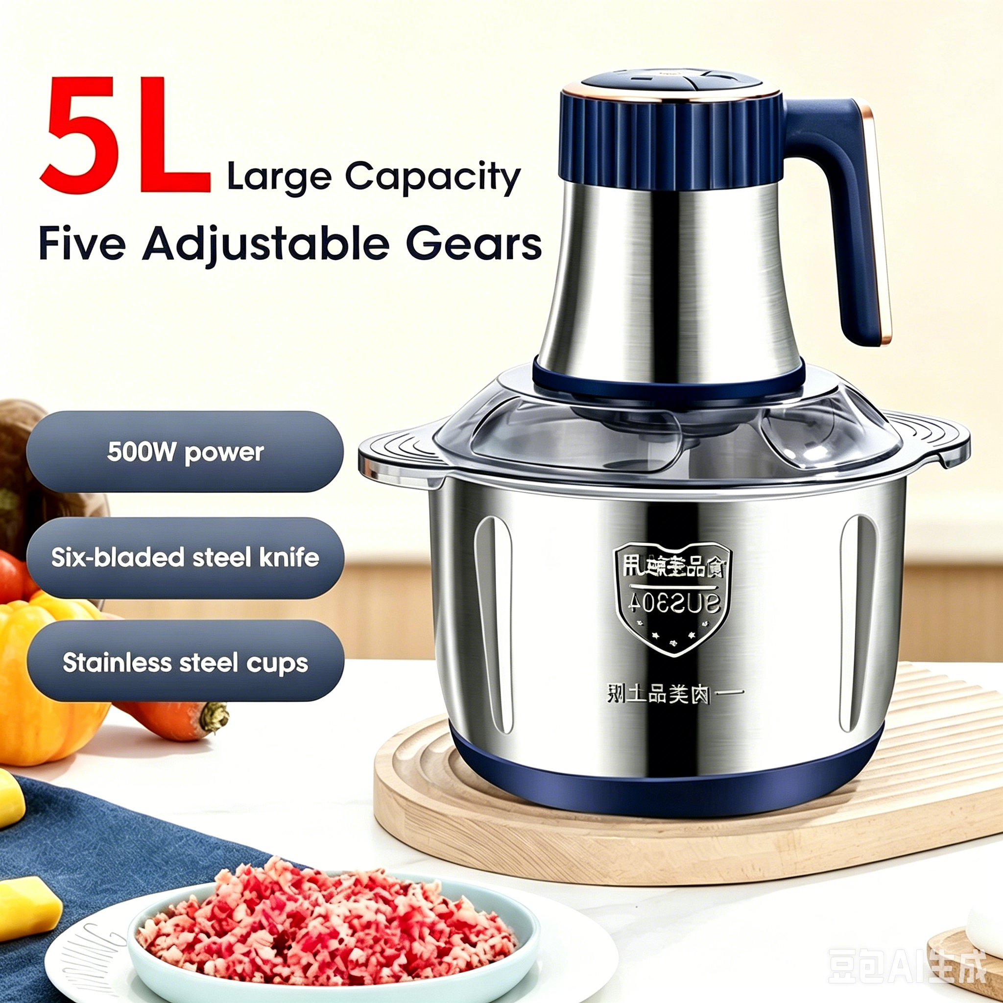 5L SUS304 Stainless Steel Bowl - Baby Food Vegetables reseña y precio