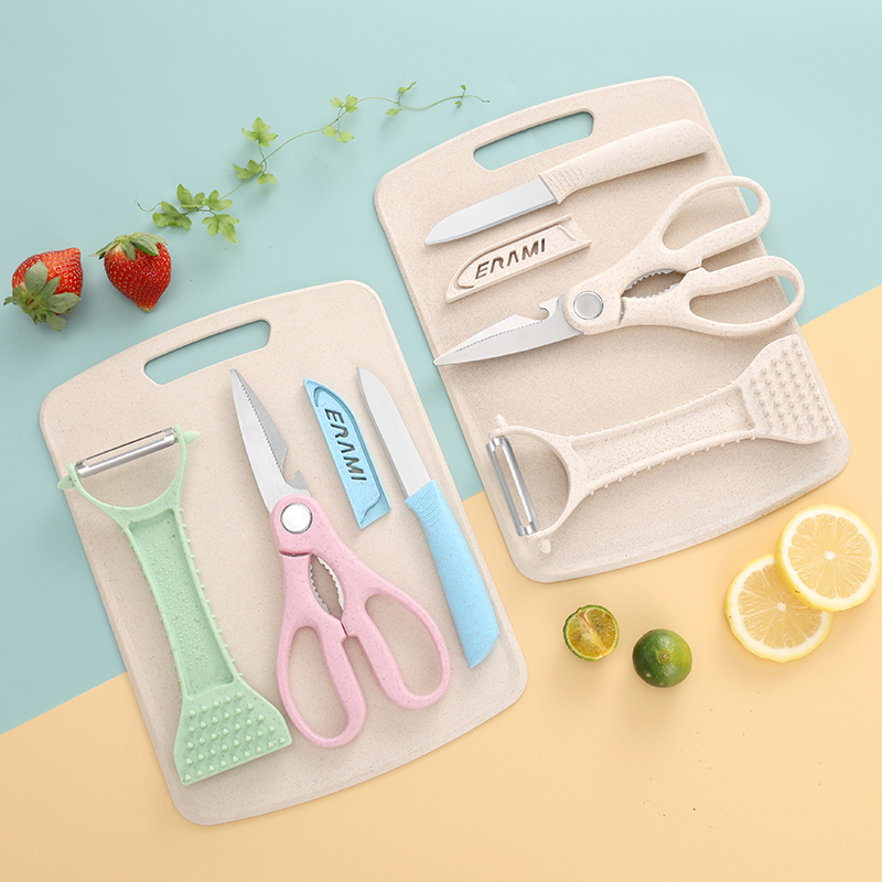 Wheat straw cutting board four - Baby Food Knife Set reseña y precio