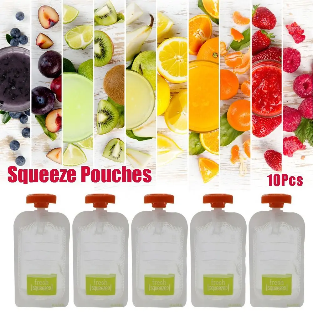 10Pcs Reusable Complementary F - Baby Food Pouches 1 Year Old reseña y precio